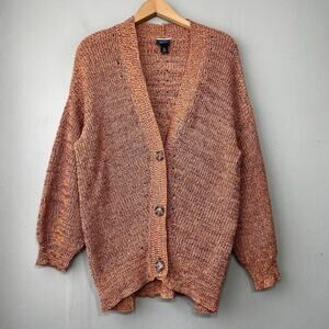 Y2K Daytrip Oversized XS Mustard Purple Cardigan Sweater Boho Academia Artsy